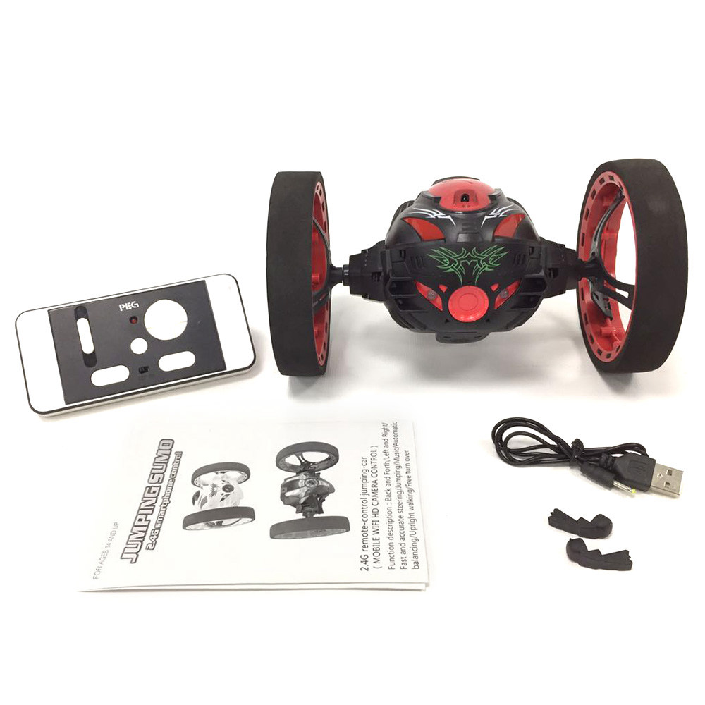 PEG-88 Jumping SUMO 2.4G Wireless Degree Rotation Smart Bounce RC Car RTR - Green