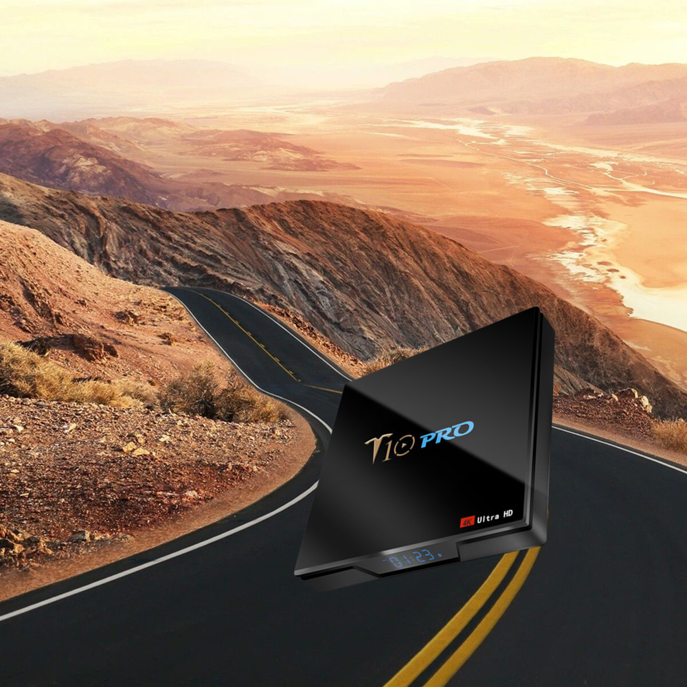 T10 PRO Amlogic S905X2 Android 8.1 4GB DDR4 32GB eMMC 4K TV Box with LED Display Dual Band WiFi Bluetooth LAN USB3.0