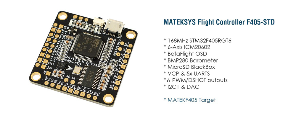 Matek System F405-STD STM32F405 Flight Controller BetaFlight OSD for FPV Racing Drone