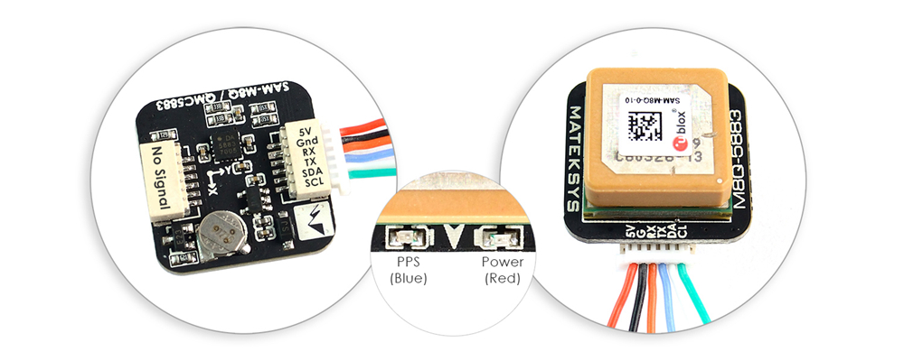 Matek Systems M8Q-5883 SAM-M8Q GPS Module QMC5883L Compass Integrated for FPV Racing Drone