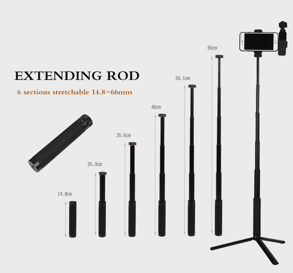 Sunnylife Phone Fixing Clamp + Extension Rod + Tripod for DJI OSMO Pocket Handheld Gimbal