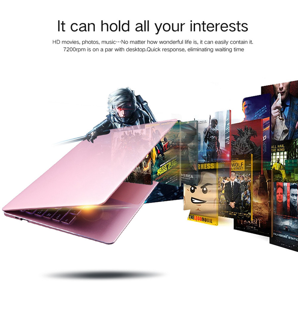 CENAVA P14 Laptop Intel celeron J3455 Quad Core 14" IPS Screen 1920*1080 Windows 10 6GB RAM 240GB SSD - Rose Gold