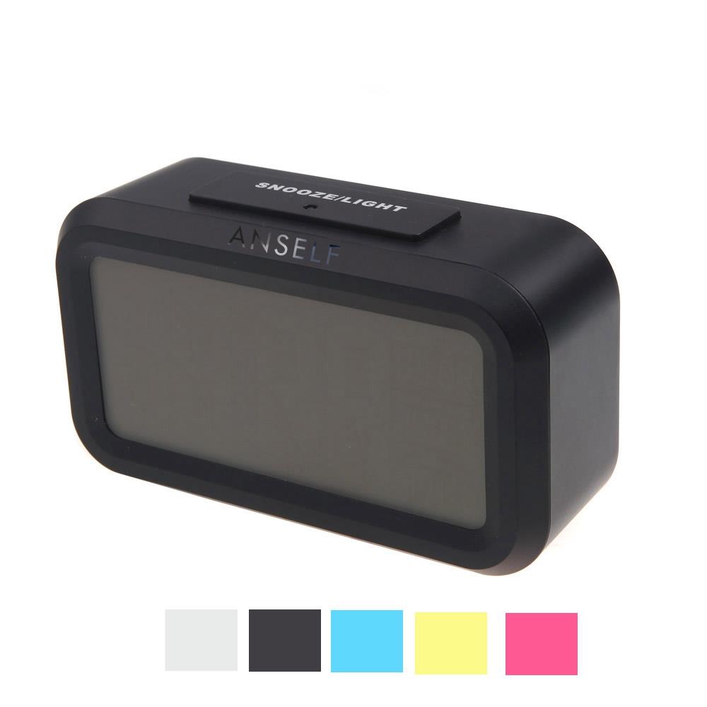 LED Electronic Photosensitive Clock With Night Light Temperature Display - Black