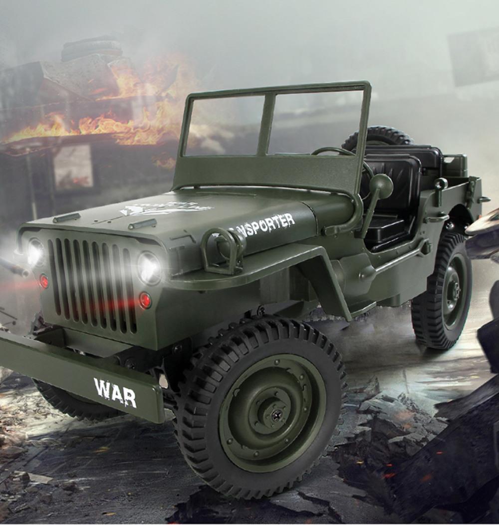 JJRC Q65 Transporter-6 2.4G 1:10 4WD Convertible Jeep Off-road RC Car Military Truck with Car Cloak RTR - Navy Blue