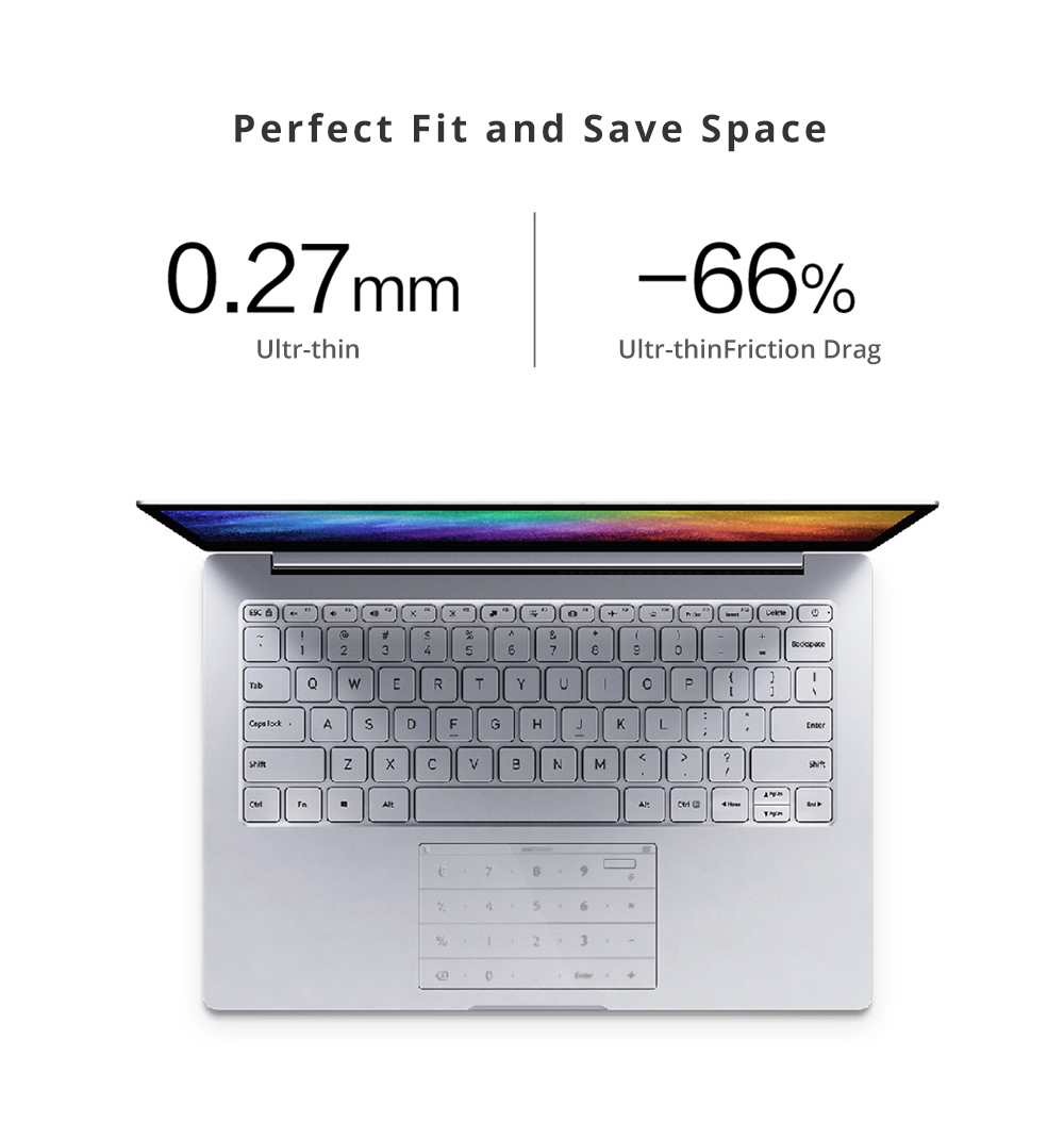 Xiaomi Luckey Nums Ultrathin Smart Keyboard for Xiaomi Mi Notebook Pro 15.6 Inch Fingerprints Edition - Silver