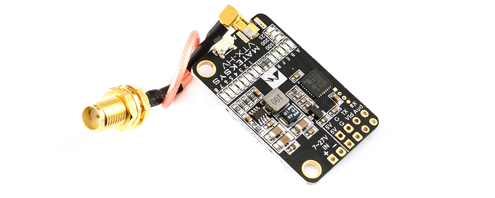 Matek Systems VTX-HV 5.8G 40CH 25/200/500mW Switchable Video Transmitter with 5V/1A BEC for FPV Racing Drone