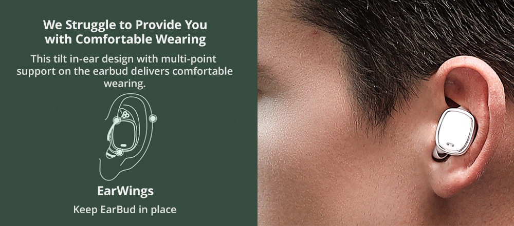 QCY T Vogue TWS Bluetooth 5.0 Earbuds About 4 Hours Working Time Noise Reduction - Black