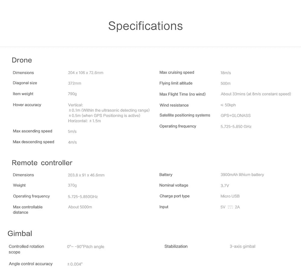 Xiaomi FIMI X8 SE 4K 5KM GPS WiFi FPV Foldable RC Drone with 3-Axis Gimbal 33mins Flight Time RTF - White