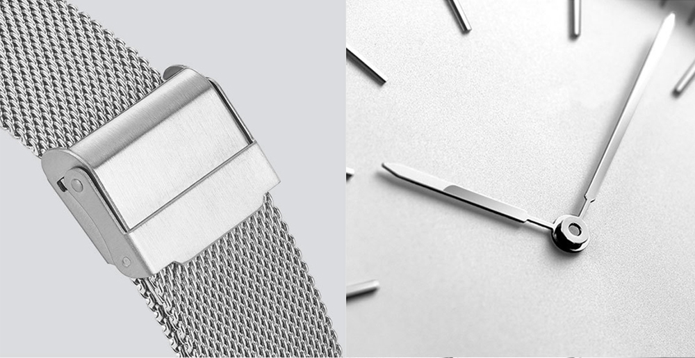 Xiaomi TwentySeventeen 5.5MM Ultra-thin Quartz Watch Synthetic Sapphire Lens Stainless Steel Strap - Black