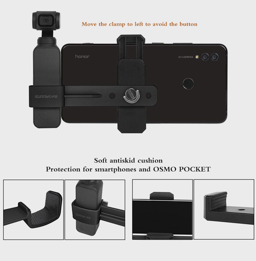 Sunnylife Phone Fixing Clamp + Extension Rod + Tripod for DJI OSMO Pocket Handheld Gimbal