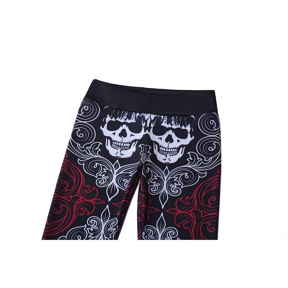 CK2241 Women Skeleton Pattern Yoga Pants High-waist Leggings Size S - Fuchsia