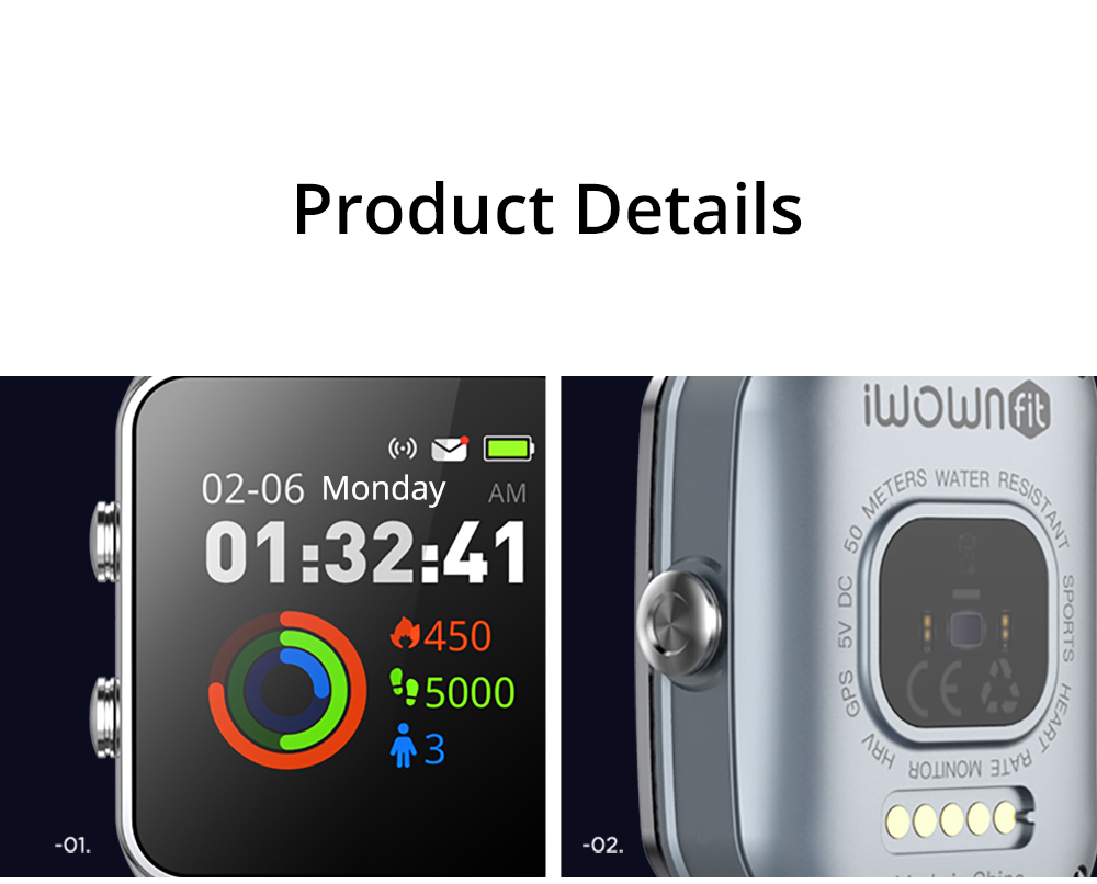 Makibes BR3 Smart Watch Support Strava 1.3 Inch IPS Color Touchscreen Built-in GPS Multi-sports Modes Heart Rate Monitor IP68 Waterproof Fitness Tracker - Gray