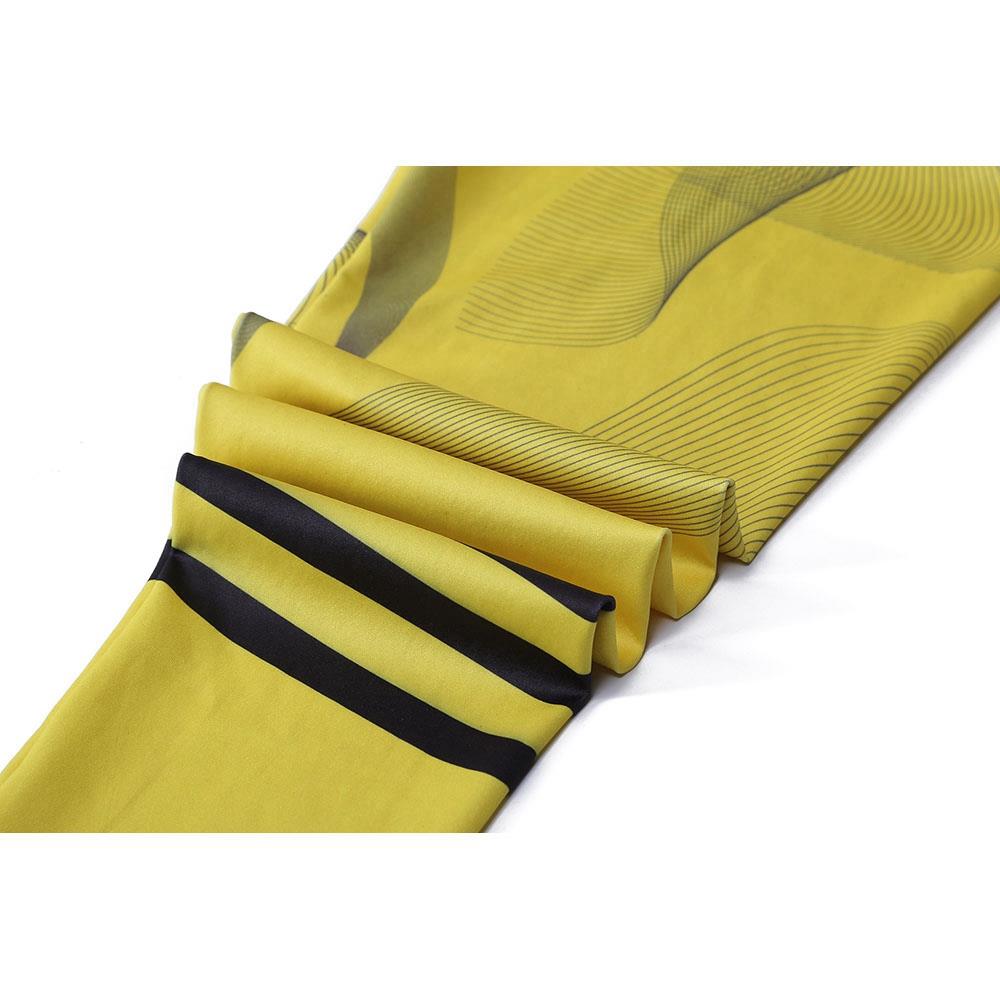 CK2245 Women Stripe Pattern Yoga Pants High-waist Leggings Size S - Yellow