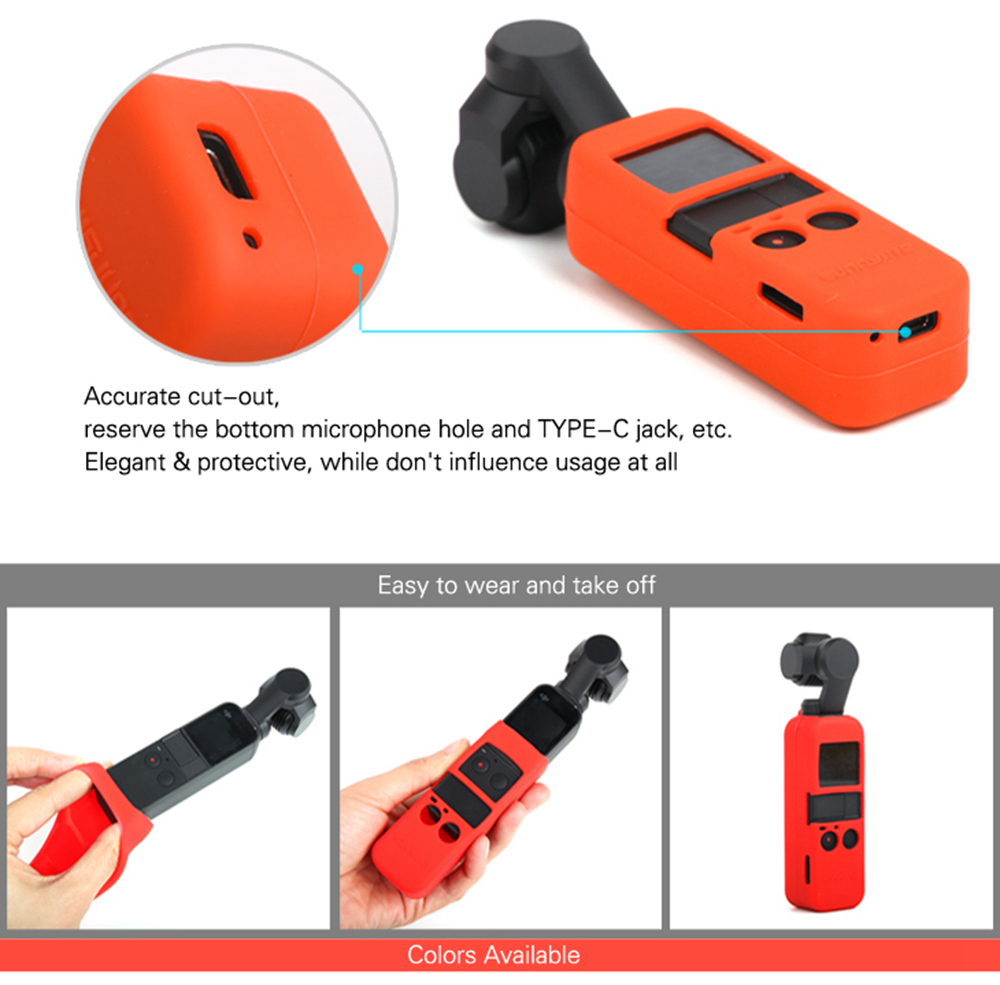 Sunnylife Silicone Case with Lanyard for DJI OSMO Pocket Handheld Gimbal - White