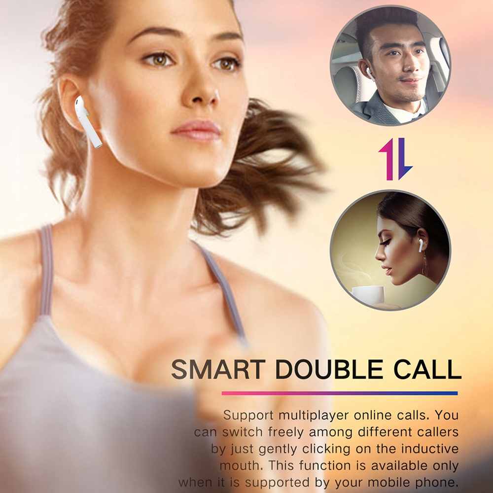 LK TE8 Wireless Bluetooth 5.0 Earbuds Touch Control Wireless Charging 3D Surround Sound Binaural Calls - White