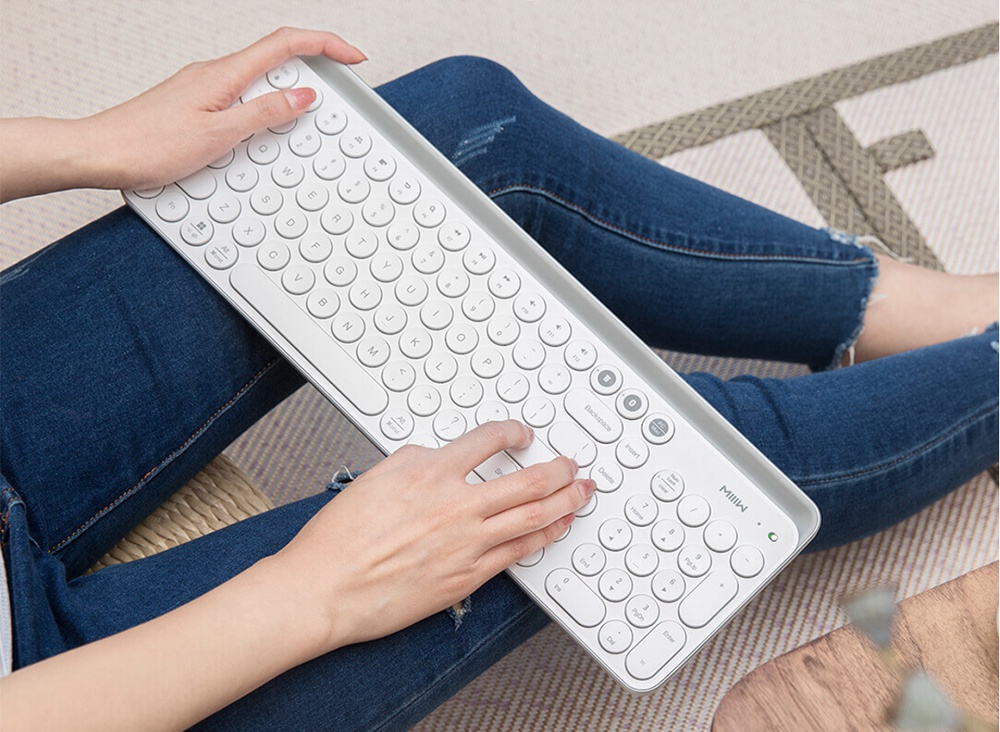 Xiaomi MIIIW Wireless Bluetooth/2.4G Dual-mode Keyboard 102 Keys Ergonomics Ultra-thin Design Support Windows / Mac os / Android / Ios -  White