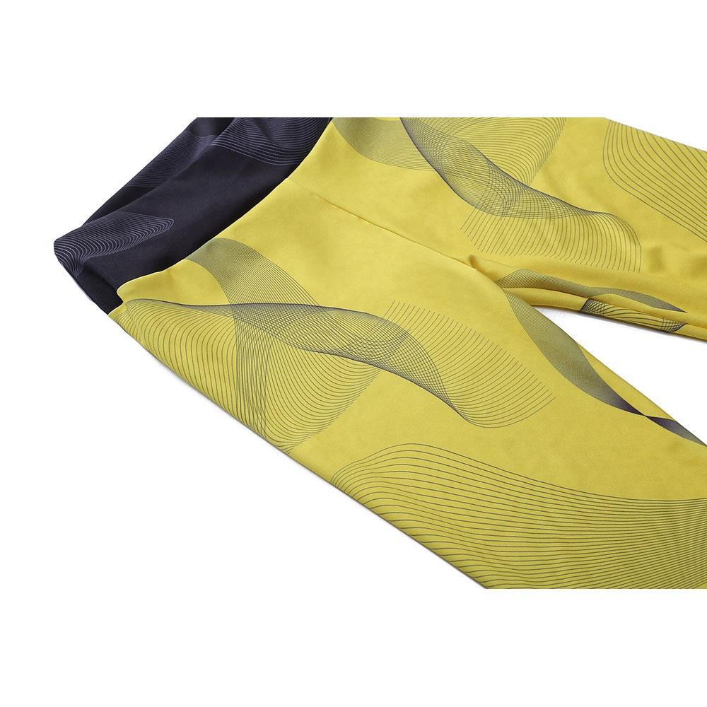 CK2245 Women Stripe Pattern Yoga Pants High-waist Leggings Size S - Yellow