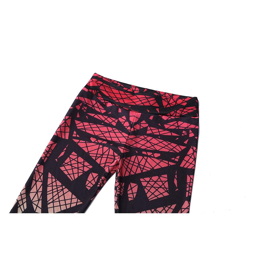 CK2236 Women Gradient Geometric Yoga Pants High-waist Leggings Size S - Fuchsia