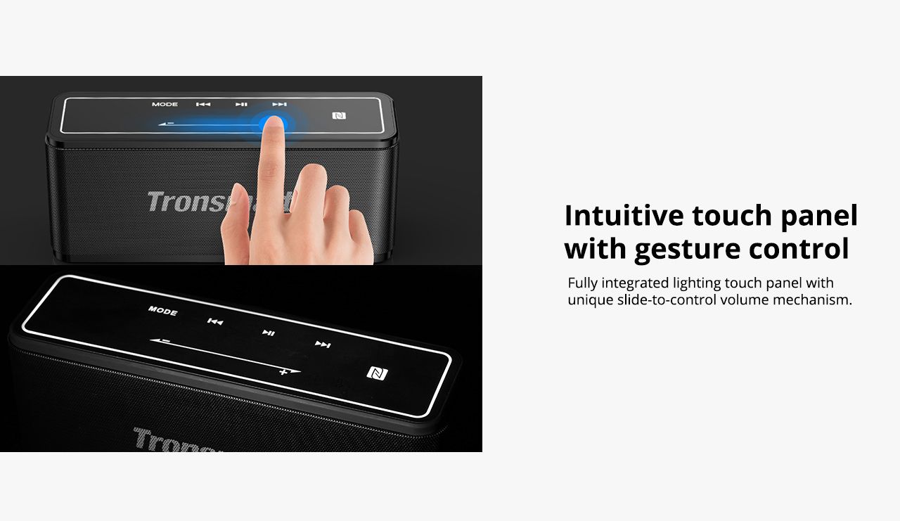 Tronsmart Element Mega SoundPulse™ Bluetooth Speaker with Powerful 40W Max Output 3D Digital Sound TWS Intuitive Touch Control - Black
