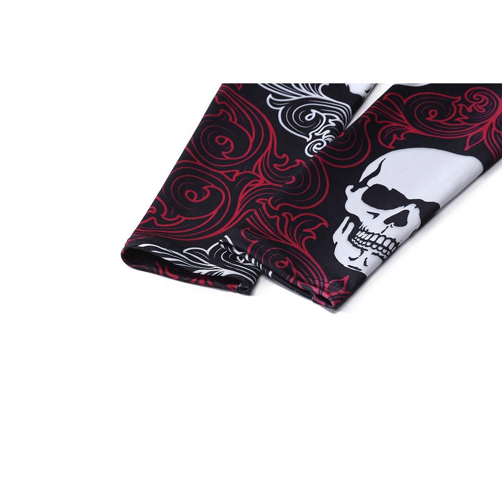 CK2241 Women Skeleton Pattern Yoga Pants High-waist Leggings Size S - Fuchsia