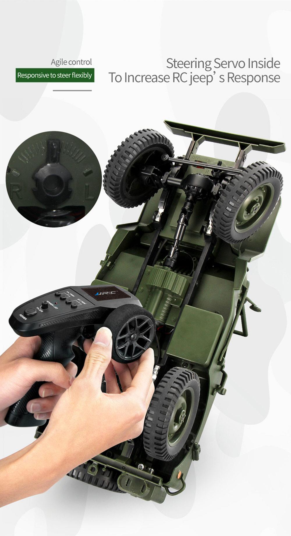 JJRC Q65 Transporter-6 2.4G 1:10 4WD Convertible Jeep Off-road RC Car Military Truck with Car Cloak RTR - Navy Blue