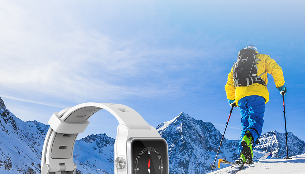 Makibes BR3 Smart Watch Support Strava 1.3 Inch IPS Color Touchscreen Built-in GPS Multi-sports Modes Heart Rate Monitor IP68 Waterproof Fitness Tracker - Gray