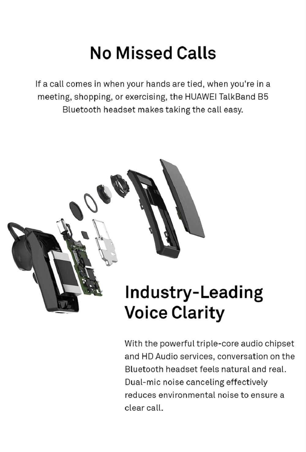 Huawei TalkBand B5 Bluetooth Smart Bracelet Heart Rate Sleep Monitor Headset Function - Mocha Brown