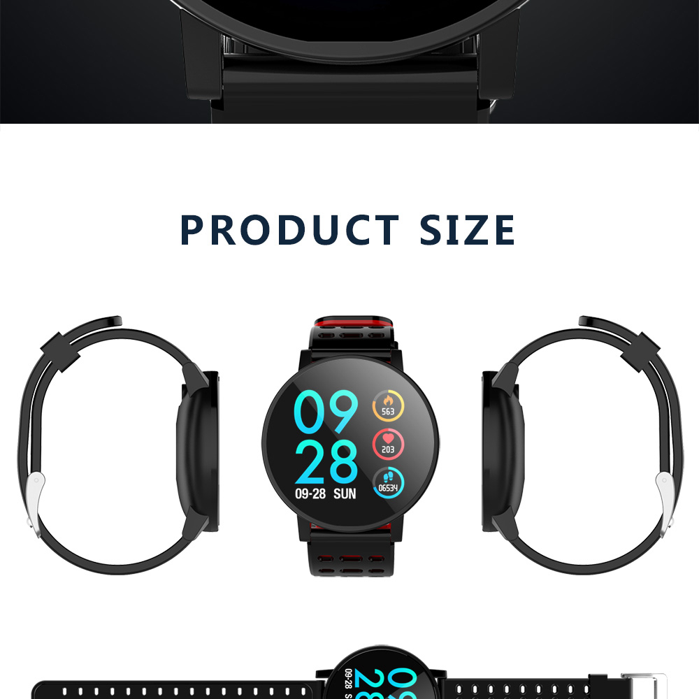 Makibes T3 Smart Watch 1.3 Inch IPS Screen Heart Rate Blood Pressure Monitor IP67 - Black