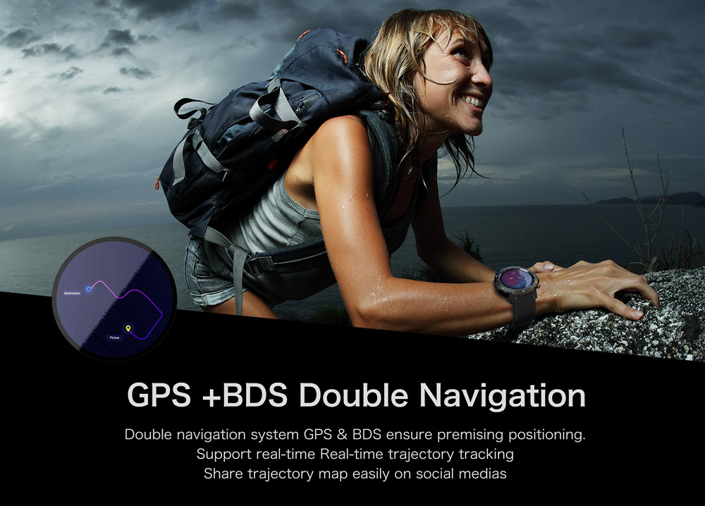 Makibes A4 4G LTE Smartwatch Phone Android 7.1 MTK6739 Quad Core 1G RAM 16G ROM 1.39 Inch GPS WiFi Heart Rate Monitor - Black