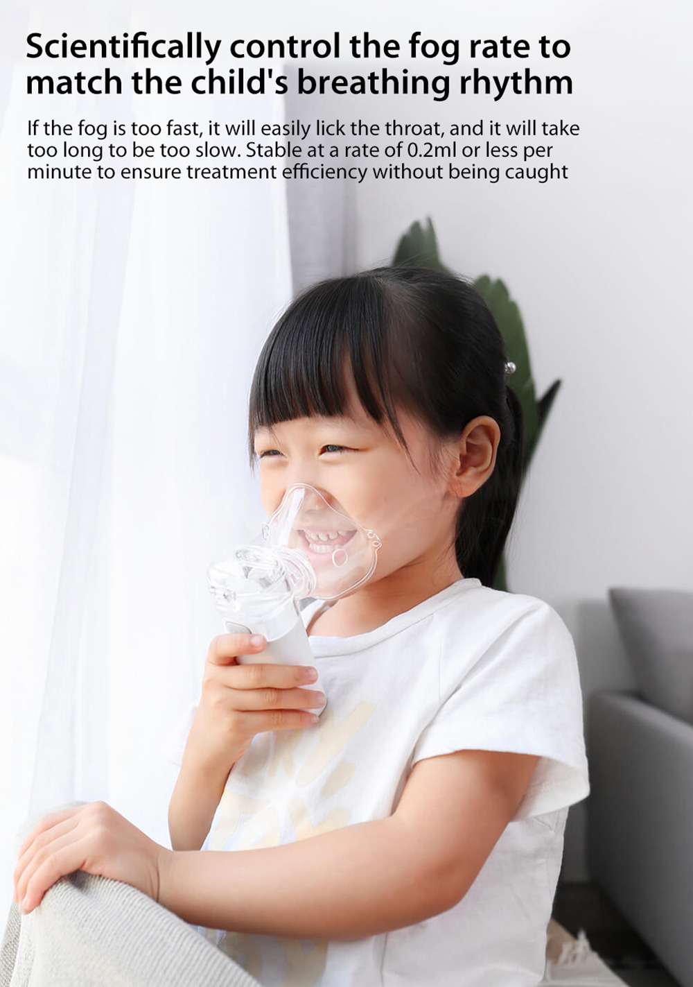 Xiaomi Andon VP-M3A Micro Mesh Nebulizer for Adult Children Healthcare Stable Nebulization Rate USB Charging - White