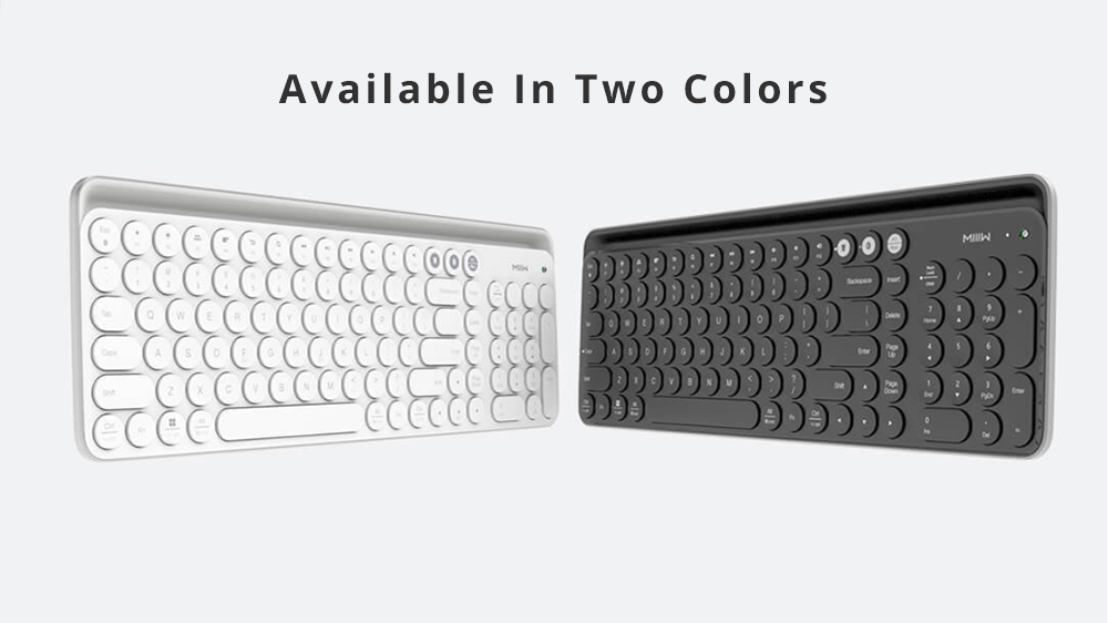 Xiaomi MIIIW Wireless Bluetooth/2.4G Dual-mode Keyboard 102 Keys Ergonomics Ultra-thin Design Support Windows / Mac os / Android / Ios -  White