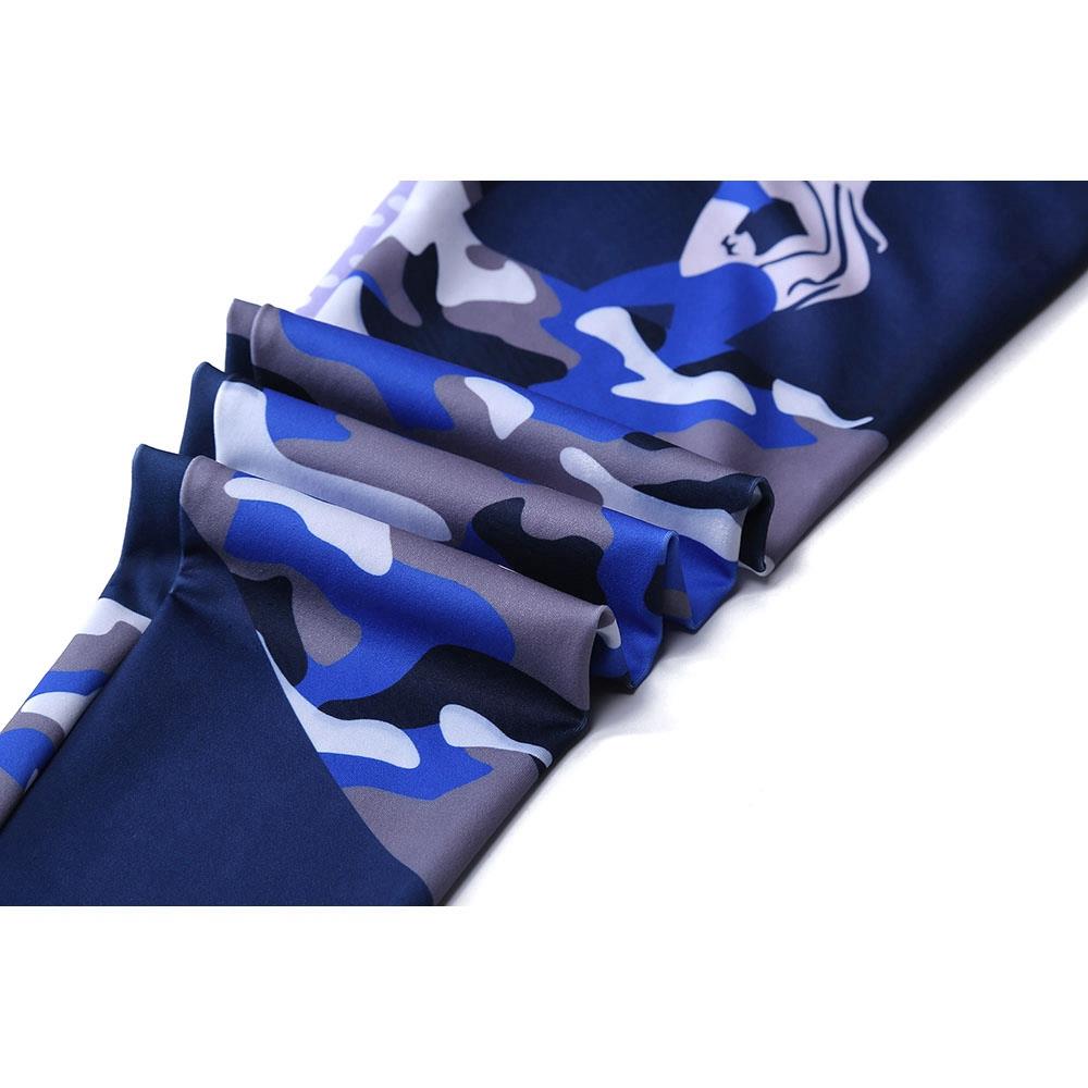CK2237 Women Camouflage Yoga Pants High Waist Leggings Size S - Blue