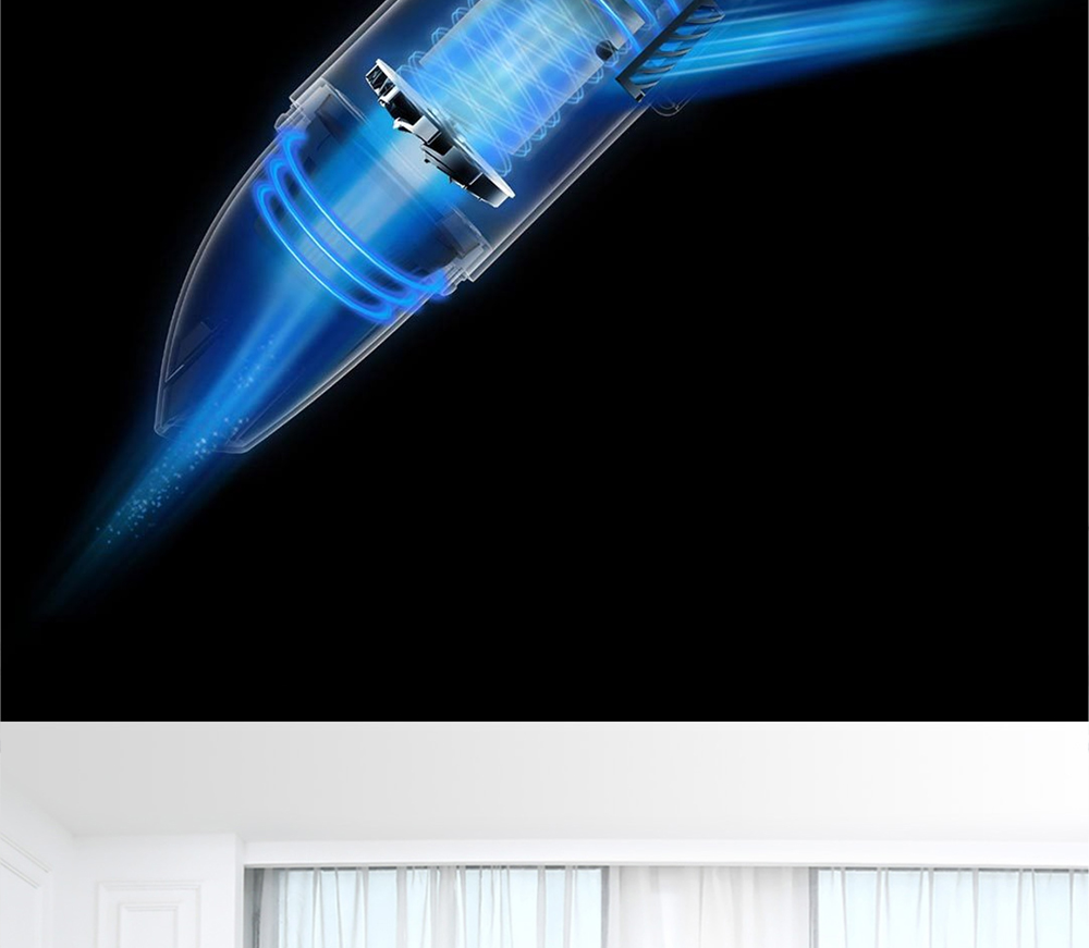 Xiaomi Cleanfly-FVQ Car Portable Vacuum Cleaner Wireless Handheld 5000Pa Suction - Black