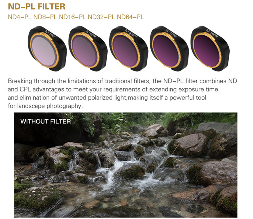 Sunnylife 4PCS ND-PL Lens Filter Set for DJI OSMO Pocket Handheld Gimbal