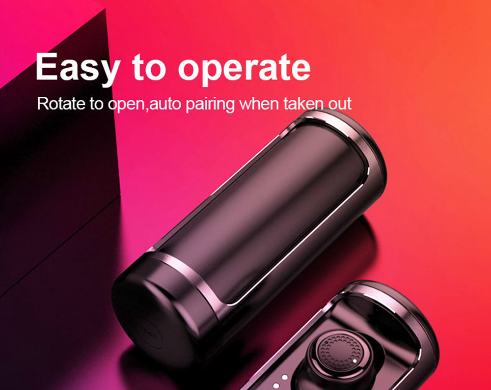 OVEVO Q63 TWS Bluetooth 5.0 Earbuds About 6 Hours Working Time IPX5 Water Resistant - Black