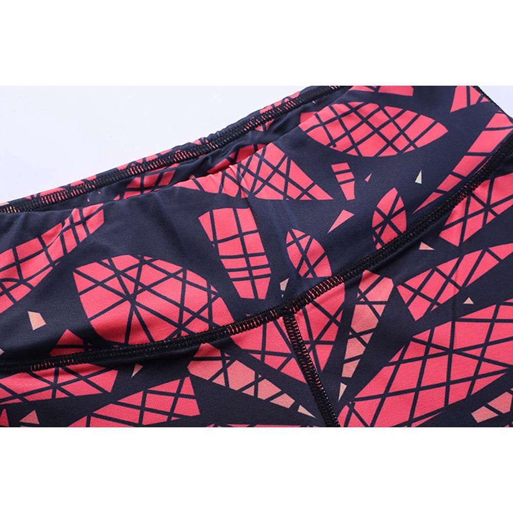 CK2236 Women Gradient Geometric Yoga Pants High-waist Leggings Size S - Fuchsia