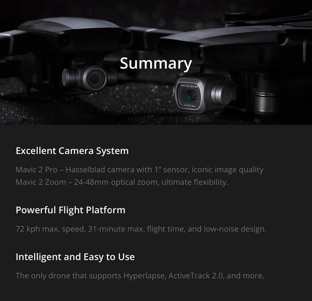 DJI Mavic 2 Zoom 3-Axis Gimbal Camera 1/2.3" CMOS Sensor 2x Optical Zoom Foldable RC Drone with DJI Smart Controller