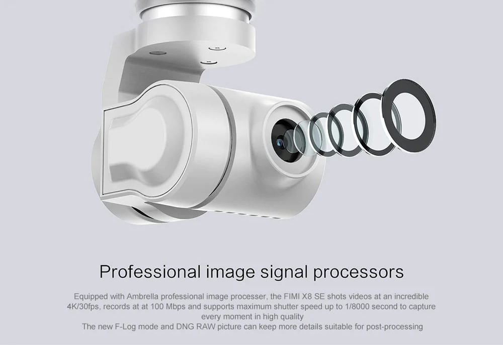 Xiaomi FIMI X8 SE 4K 5KM GPS WiFi FPV Foldable RC Drone with 3-Axis Gimbal 33mins Flight Time RTF - White