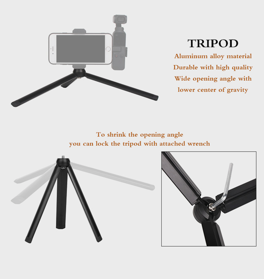 Sunnylife Phone Fixing Clamp + Extension Rod + Tripod for DJI OSMO Pocket Handheld Gimbal