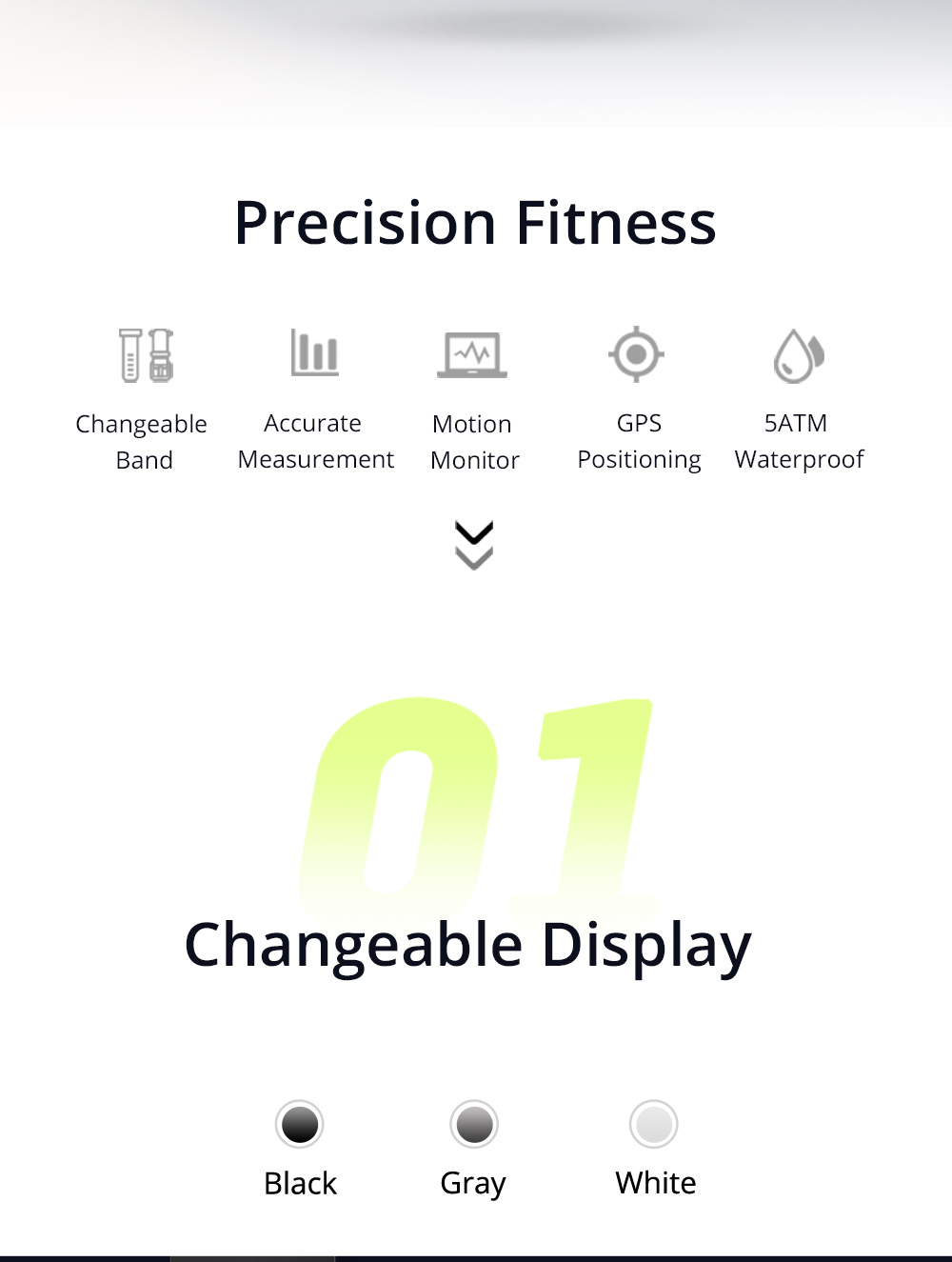 Makibes BR3 Smart Watch Support Strava 1.3 Inch IPS Color Touchscreen Built-in GPS Multi-sports Modes Heart Rate Monitor IP68 Waterproof Fitness Tracker - Gray