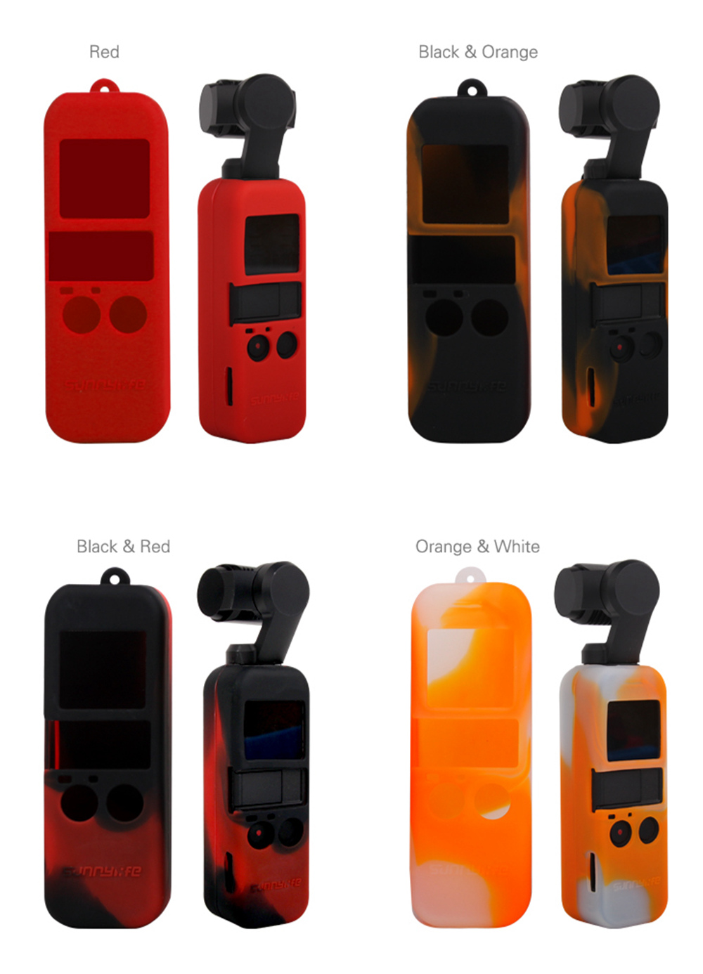 Sunnylife Silicone Case with Lanyard for DJI OSMO Pocket Handheld Gimbal - Black