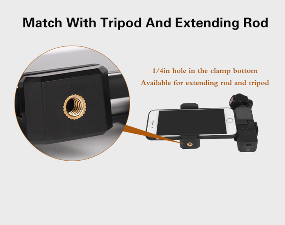 Sunnylife Phone Fixing Clamp + Extension Rod + Tripod for DJI OSMO Pocket Handheld Gimbal
