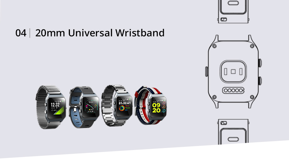 Makibes BR3 Smart Watch Support Strava 1.3 Inch IPS Color Touchscreen Built-in GPS Multi-sports Modes Heart Rate Monitor IP68 Waterproof Fitness Tracker - Gray