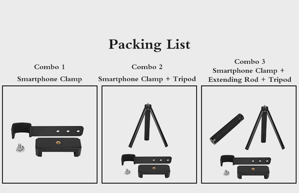 Sunnylife Phone Fixing Clamp + Extension Rod + Tripod for DJI OSMO Pocket Handheld Gimbal