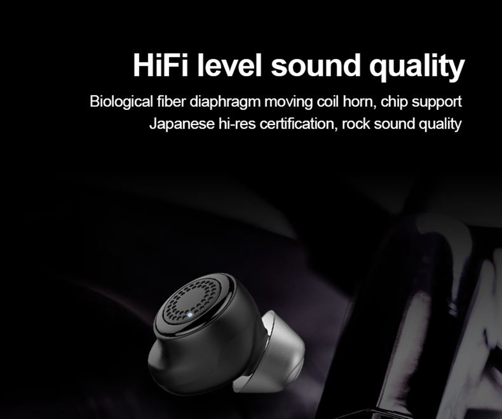 OVEVO Q63 TWS Bluetooth 5.0 Earbuds About 6 Hours Working Time IPX5 Water Resistant - Black