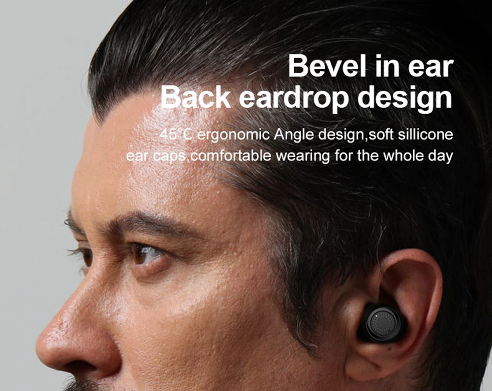 OVEVO Q63 TWS Bluetooth 5.0 Earbuds About 6 Hours Working Time IPX5 Water Resistant - Black