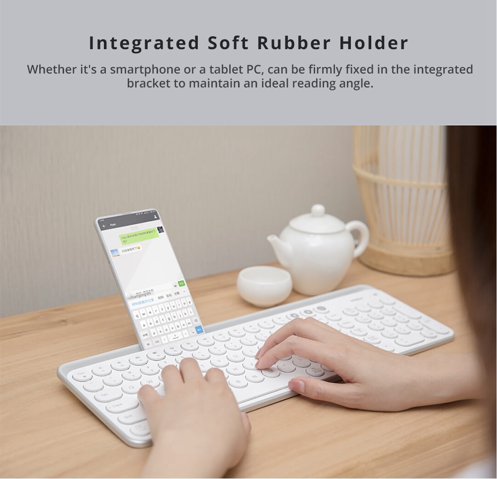 Xiaomi MIIIW Wireless Bluetooth/2.4G Dual-mode Keyboard 102 Keys Ergonomics Ultra-thin Design Support Windows / Mac os / Android / Ios -  White