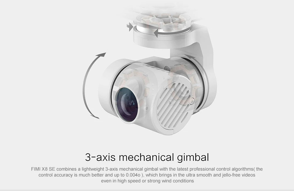 Xiaomi FIMI X8 SE 4K 5KM GPS WiFi FPV Foldable RC Drone with 3-Axis Gimbal 33mins Flight Time RTF - White