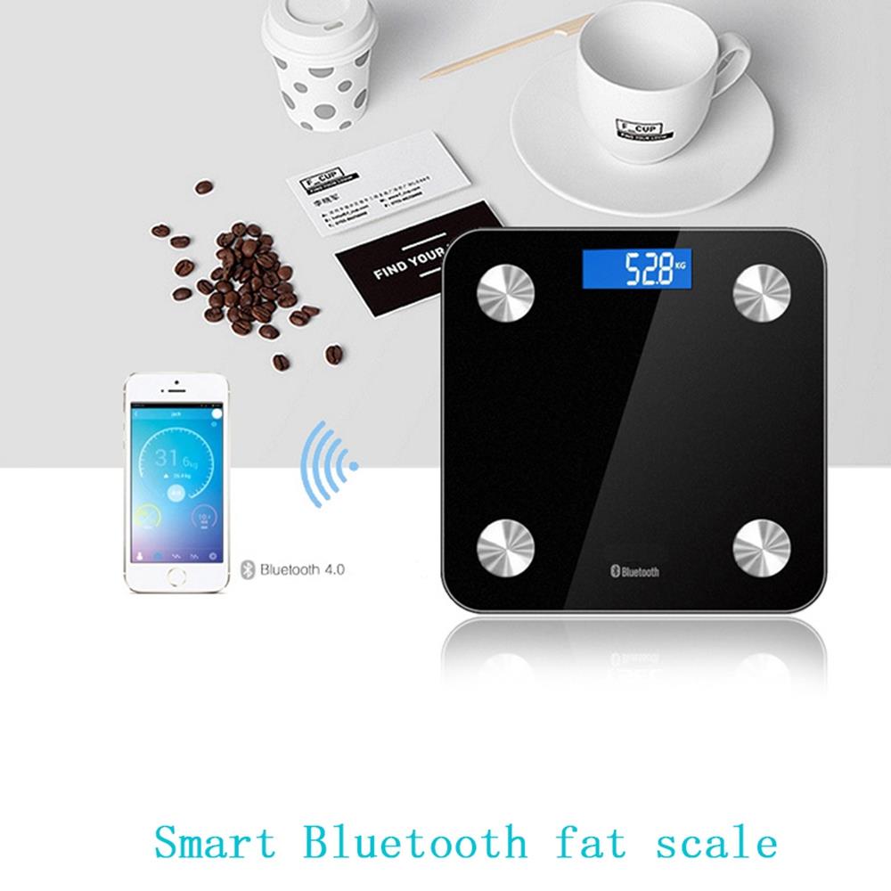 Smart Electronic Body Fat Scale LED Digital Display Bluetooth APP Control - White