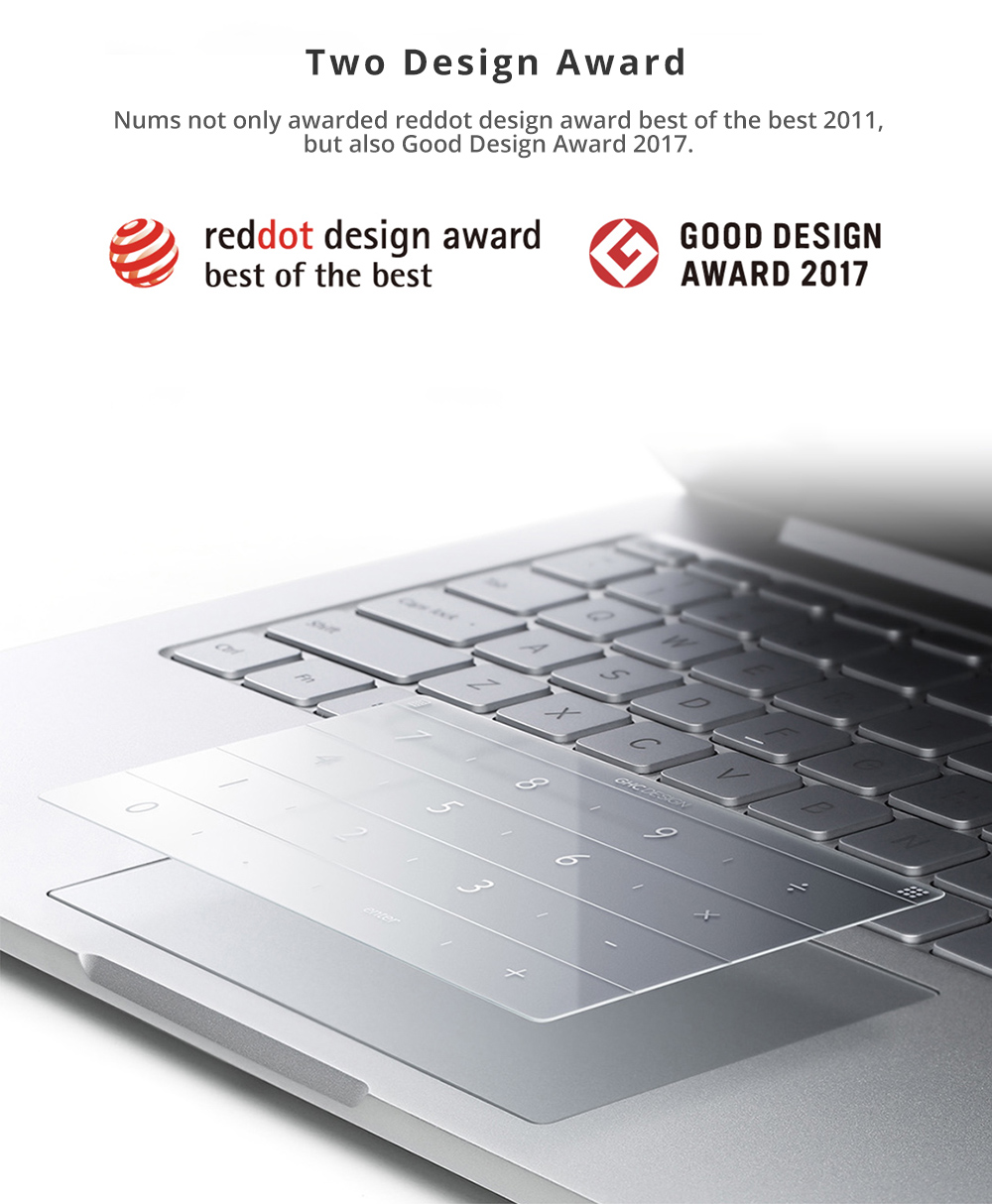 Xiaomi Luckey Nums Ultrathin Smart Keyboard for Xiaomi Mi Notebook Pro 15.6 Inch Fingerprints Edition - Silver